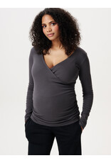 Noppies Noppies overslag zwangerschapsshirt met V-hals - Forged Iron - 6030029 1790