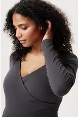 Noppies Noppies overslag zwangerschapsshirt met V-hals - Forged Iron - 6030029 1790