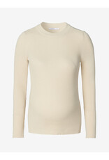 Noppies Noppies ecru rib zwangerschapsshirt lange mouw - Bone White - 6030038 1105