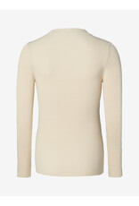 Noppies Noppies ecru rib zwangerschapsshirt lange mouw - Bone White - 6030038 1105