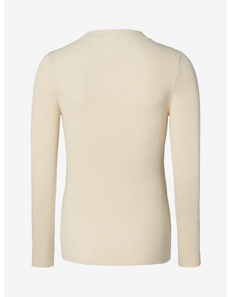 Noppies Noppies ecru rib zwangerschapsshirt lange mouw - Bone White - 6030038 1105