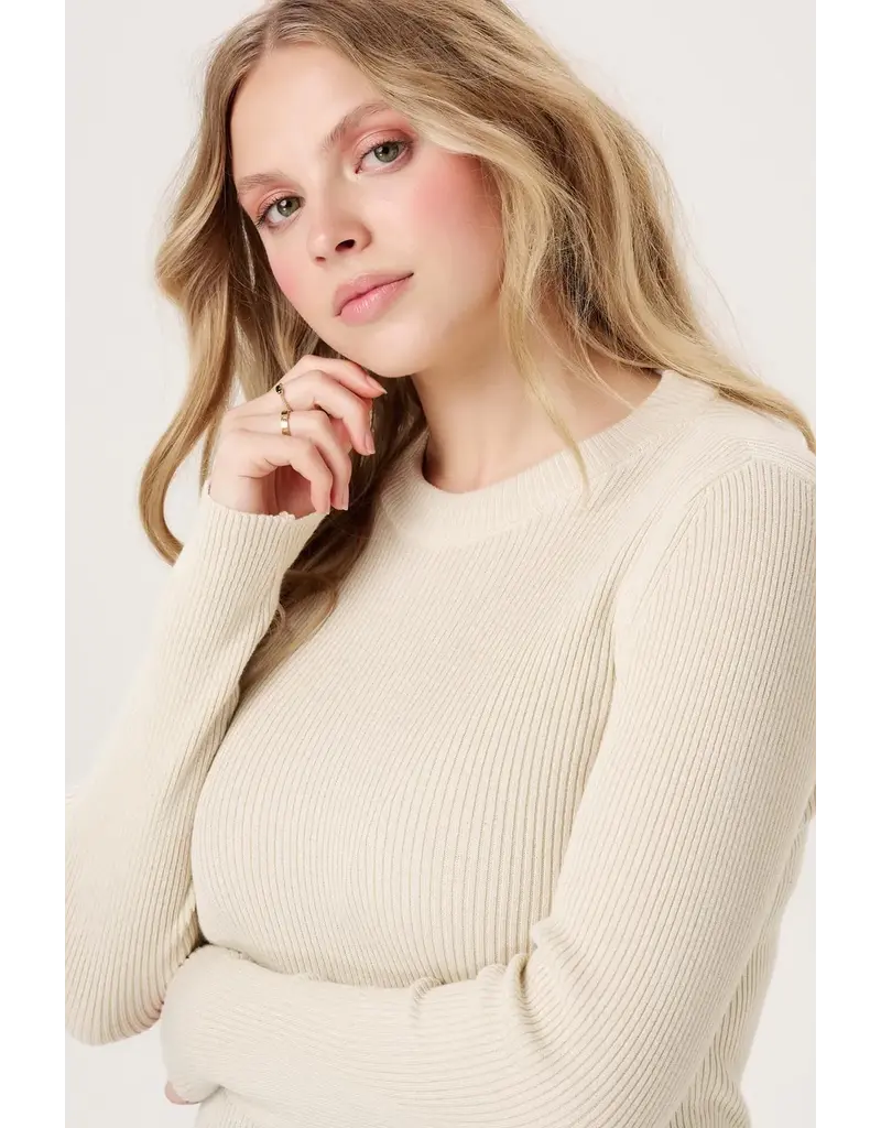 Noppies Noppies ecru rib zwangerschapsshirt lange mouw - Bone White - 6030038 1105