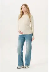 Noppies Noppies ecru rib zwangerschapsshirt lange mouw - Bone White - 6030038 1105