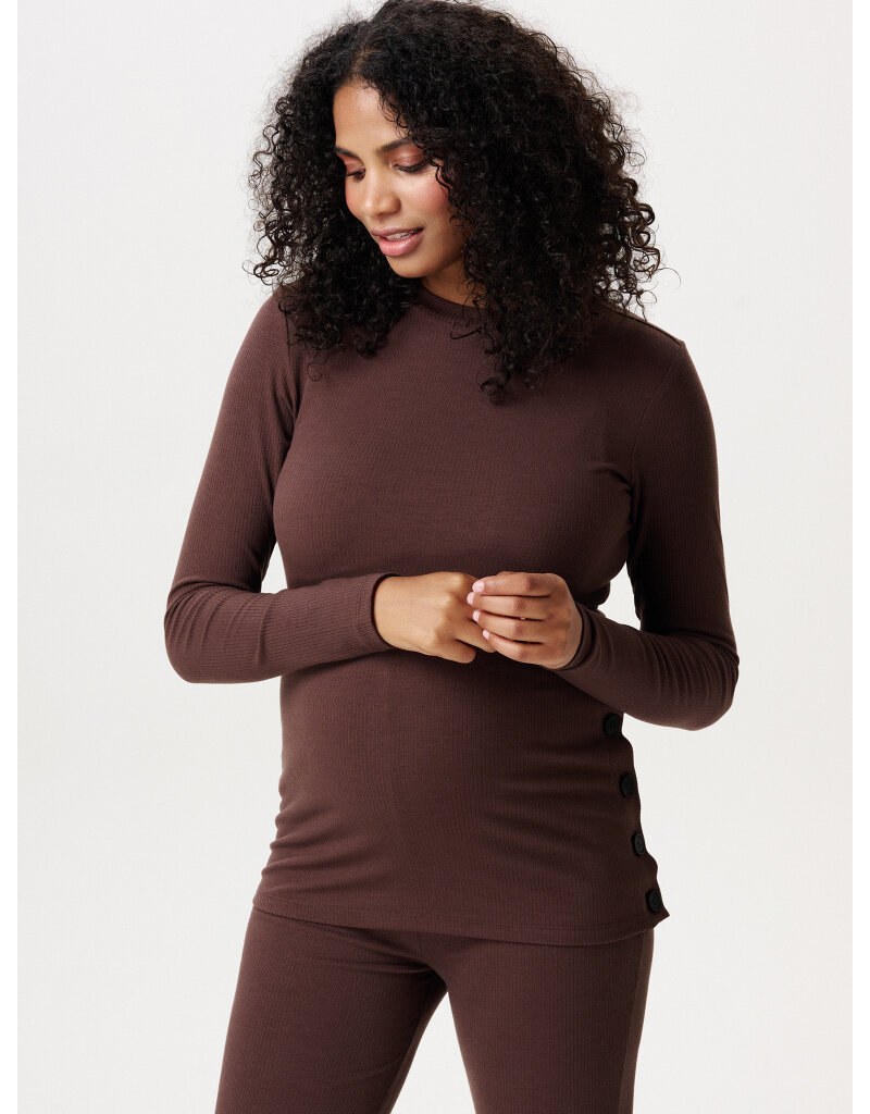 Noppies Noppies bruin rib zwangerschapsshirt lange mouw - Shopping Bag - 6030038 2613