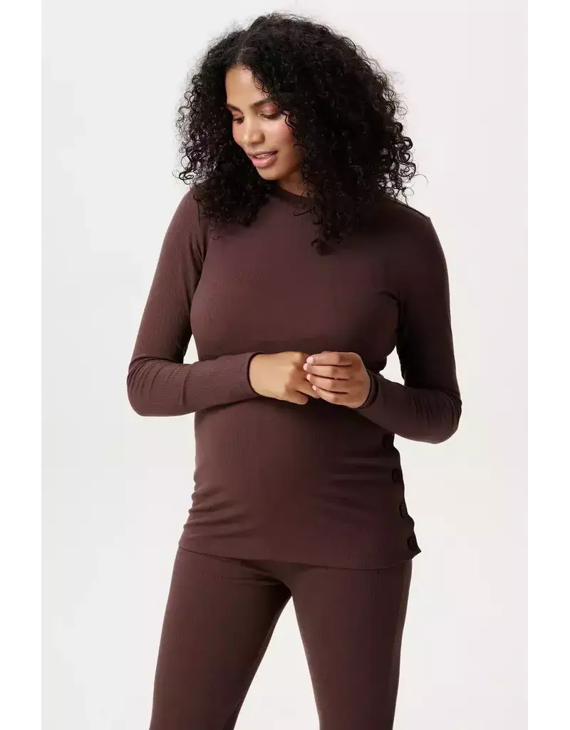 Noppies Noppies bruin rib zwangerschapsshirt lange mouw - Shopping Bag - 6030038 2613