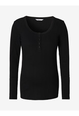 Noppies Noppies zwart rib zwangerschapsshirt met Easy Nursing - 1600011 P090