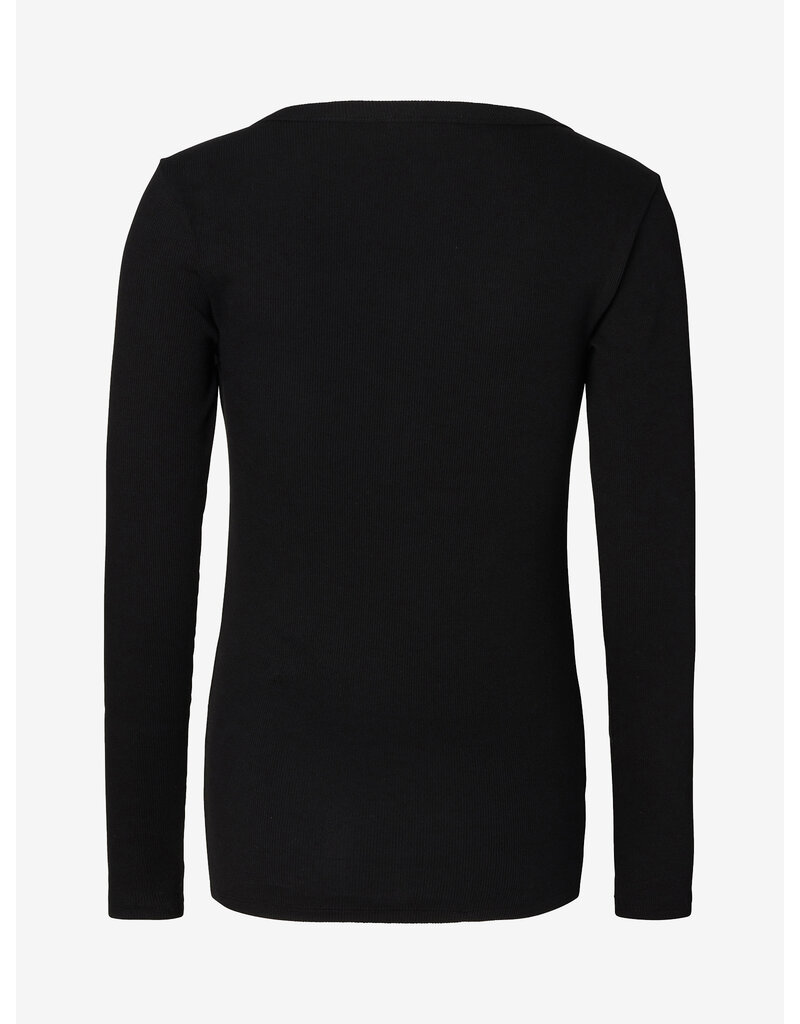 Noppies Noppies zwart rib zwangerschapsshirt met Easy Nursing - 1600011 P090