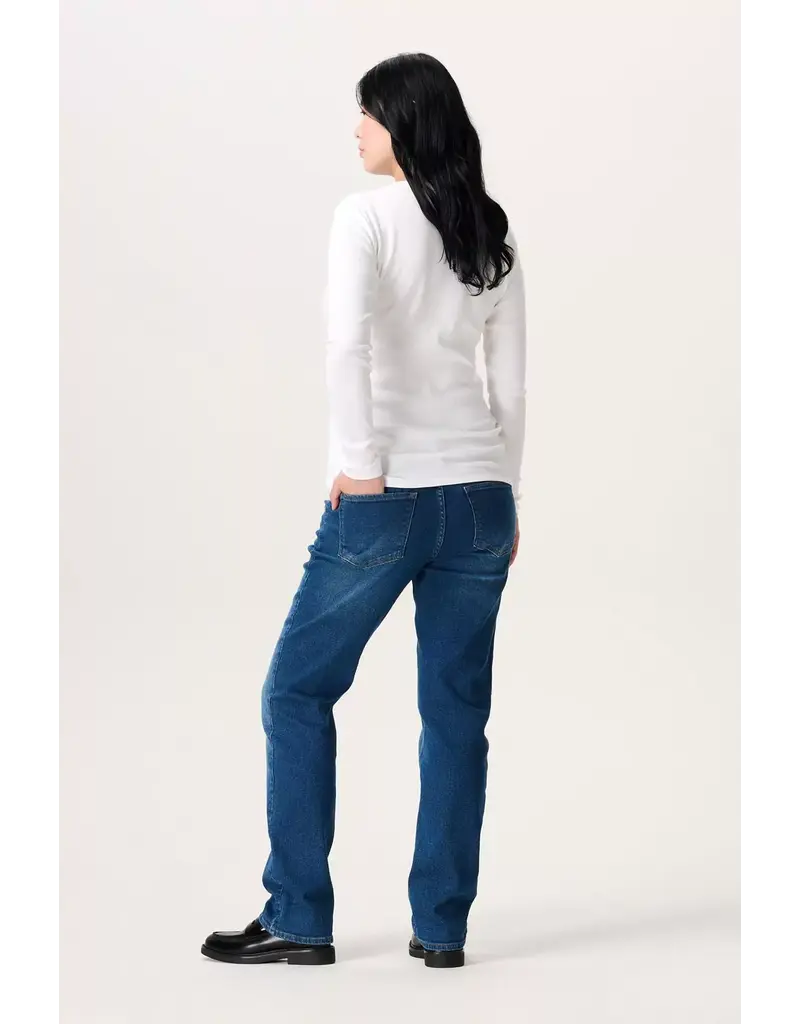 Noppies Noppies wit rib zwangerschapsshirt met Easy Nursing - 1600011 P175