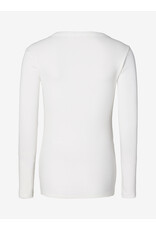 Noppies Noppies wit rib zwangerschapsshirt met Easy Nursing - 1600011 P175