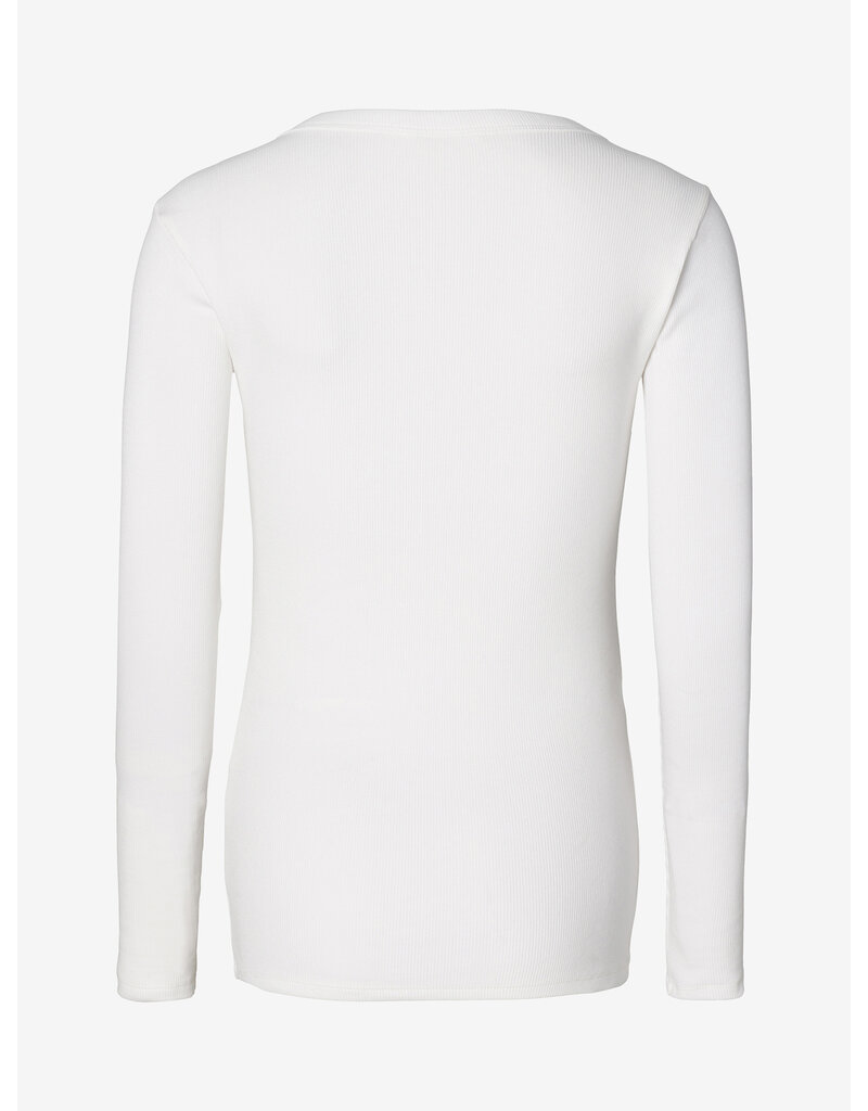 Noppies Noppies wit rib zwangerschapsshirt met Easy Nursing - 1600011 P175