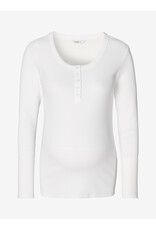 Noppies Noppies wit rib zwangerschapsshirt met Easy Nursing - 1600011 P175
