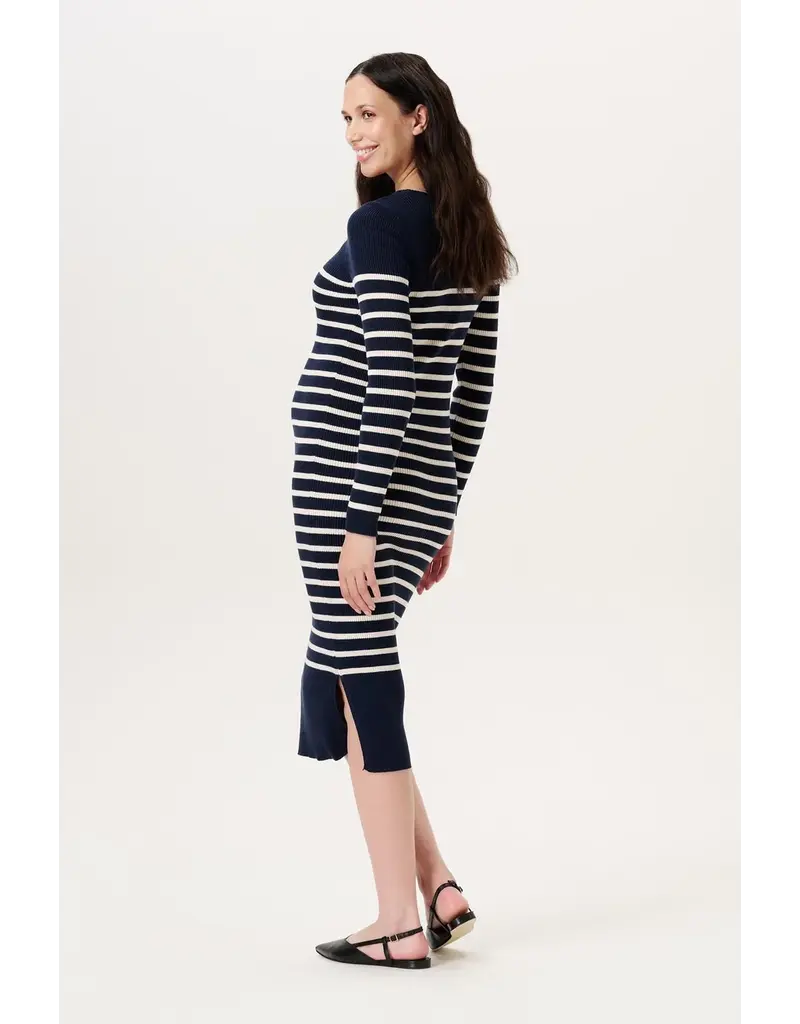 Noppies Noppies blauw-wit gestreepte midi zwangerschapsjurk met split - 1604514 7360