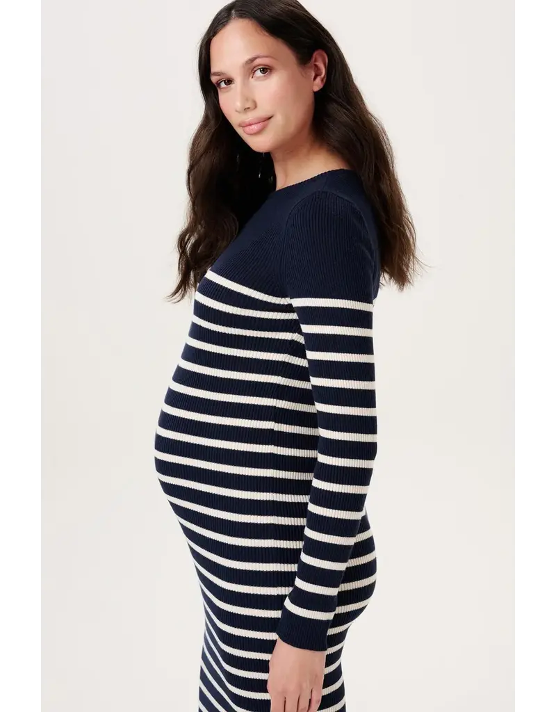 Noppies Noppies blauw-wit gestreepte midi zwangerschapsjurk met split - 1604514 7360