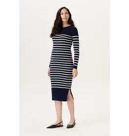 Noppies Noppies gestreepte zwangerschapsjurk blauw-wit