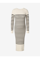 Noppies Noppies offwhite-zwart gestreepte midi zwangerschapsjurk met split - 1604514 2334
