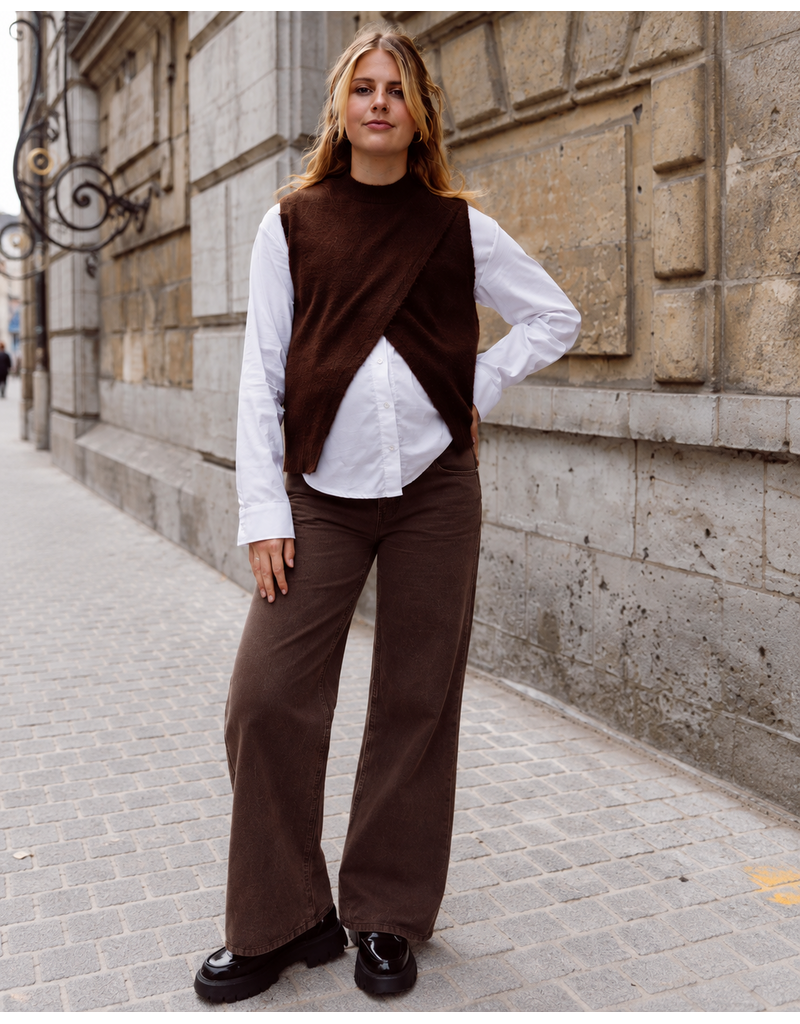 Love2Wait Love2Wait Jill bruine wide leg zwangerschapsjeans - L30, L32 & L34 - B999 Jill 8000