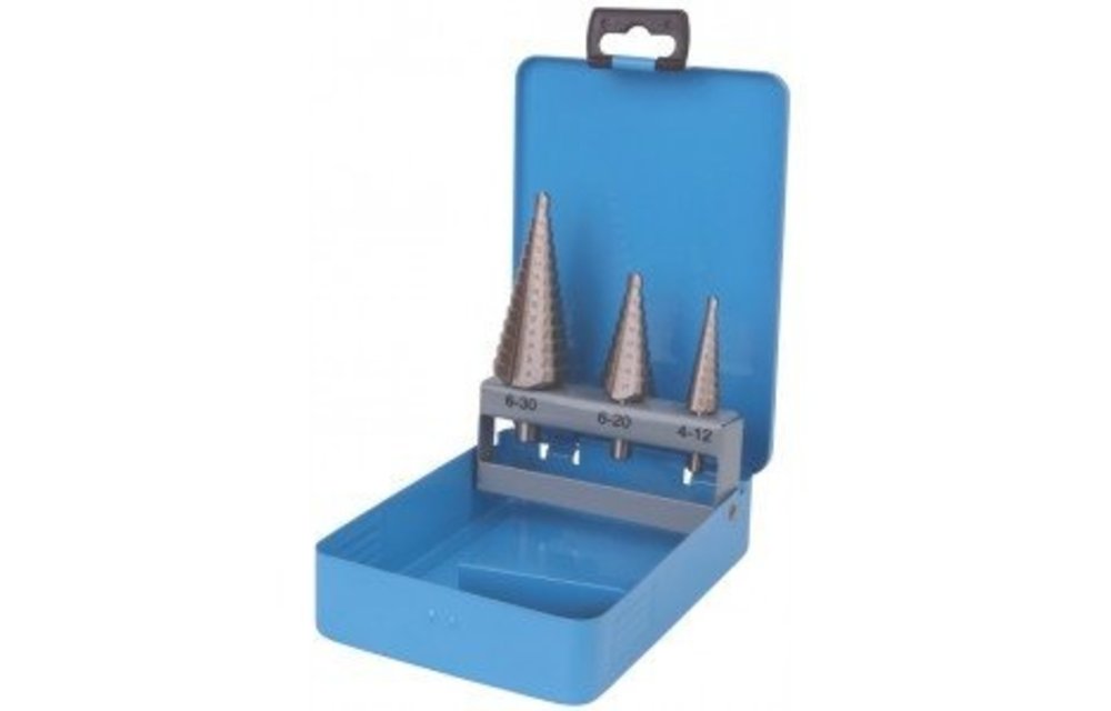 Stappenboor set 3 delig HSS-S splitpoint om traploos gaten te boren