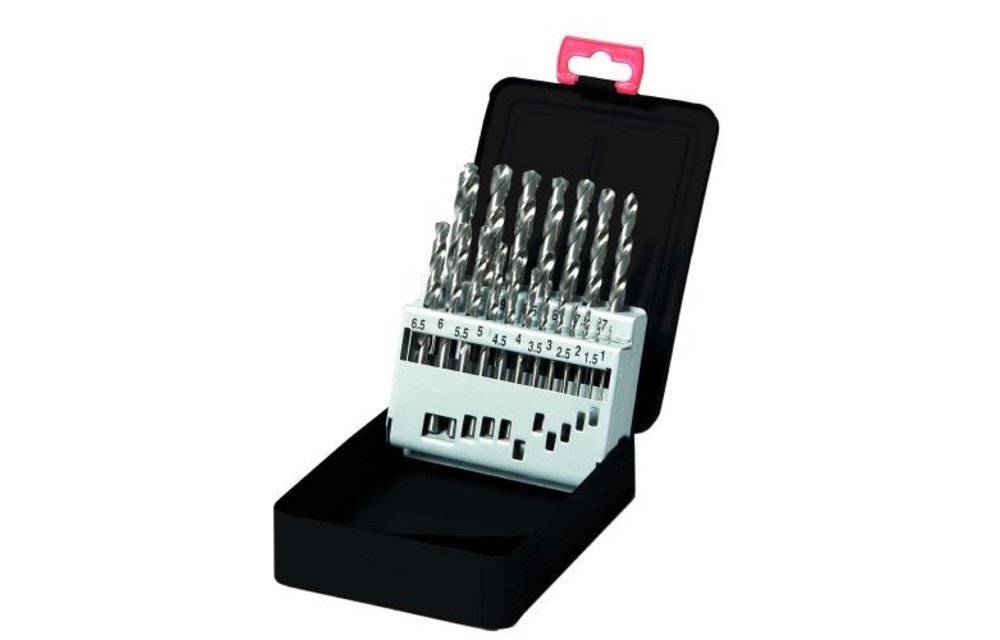 borenset titanium 19-delig | 1.0 mm t/m 10.0 mm per halve mm oplopend | stevige metalen kist