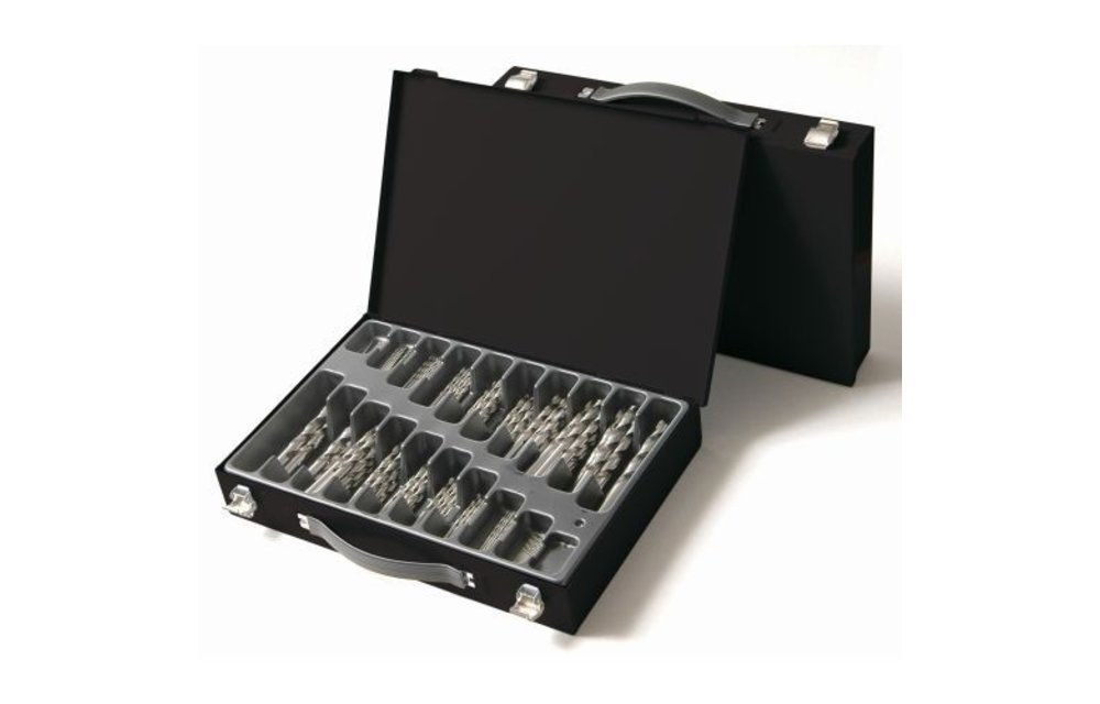 METAALBORENSET 170-DELIG | 1.0 MM T/M 10.0 MM PER HALVE MM OPLOPEND | STEVIGE METALEN KIST