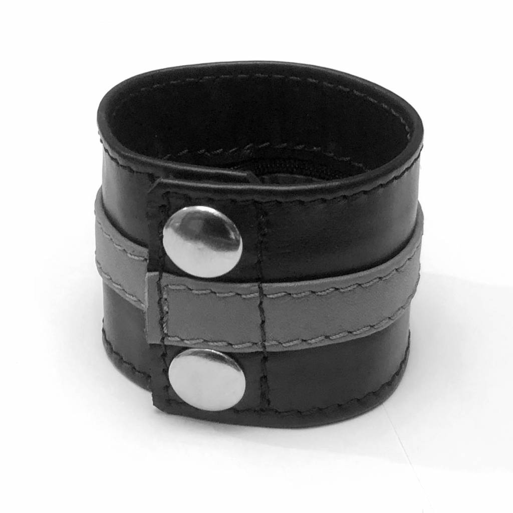Leather Wrist Wallet With Grey Stripe Rob Amsterdam Leather Wrist Wallet With Grey Stripe