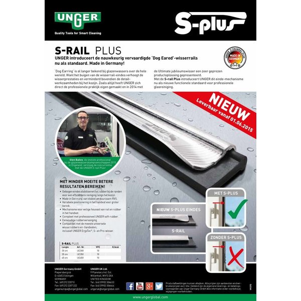 Unger S-Rail Plus (incl. Zacht rubber)