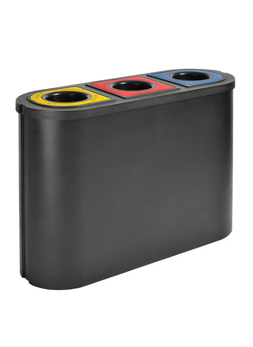 Afvalbak Triomf, Zwart, 3x45L