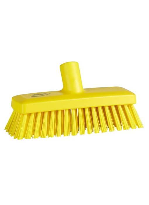 Vikan Compacte Luiwagen met Schuin geplaatste vezels Hard Geel