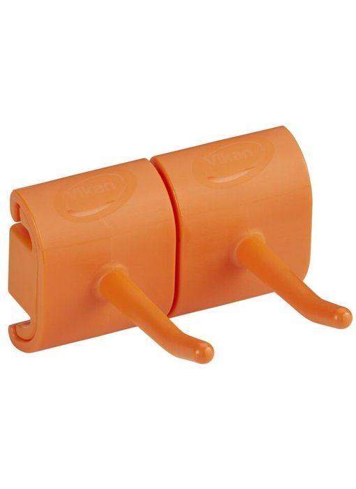 Vikan Hygiene Dubbele Haak voor Hi-Flex Wandhouder Oranje