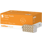 Satino Handdoekjes 2-Laags, Helder Wit, Gerecycled, V-vouw, 25x23cm, 3200 stuks