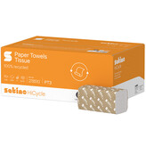 Satino Handdoekjes 2-Laags, Wit, Gerecycled, V-vouw, 25x23cm, 3200 stuks