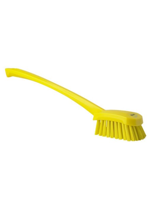 Vikan Afwasborstel Lange Steel, Hard, Geel