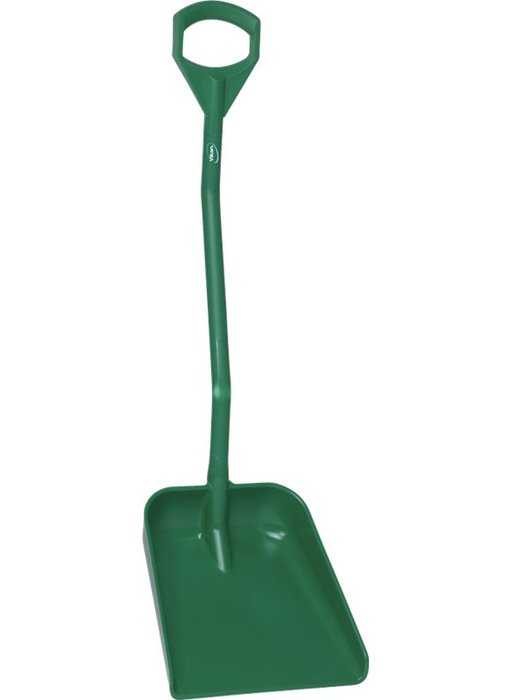 Vikan ergonomische schop met groot blad, steel 1140 mm, groen,