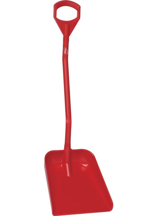 Vikan ergonomische schop met groot blad, steel 1140 mm, rood,