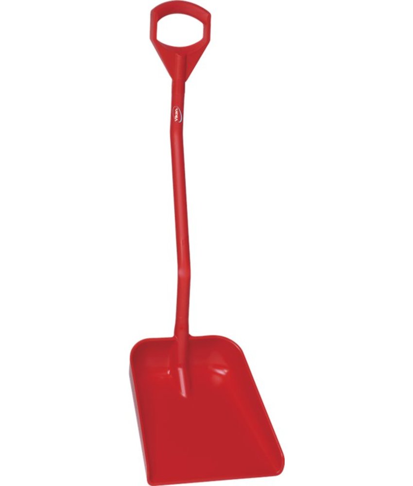 Vikan ergonomische schop met groot blad, steel 1140 mm, rood,