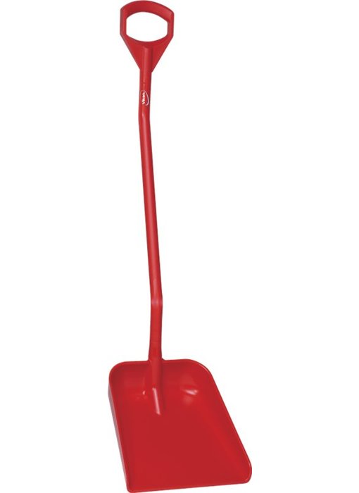 Vikan Ergonomische schop lange steel groot blad, Rood