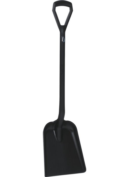 Vikan Schop D-greep korte steel, standaard blad, Zwart