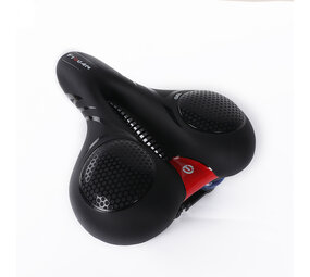 Fietszadel City Rood zacht memory foam met absorberende vloeibare siliconen pads Fietszadel City Rood zacht memory foam met absorberende vloeibare siliconen pads
