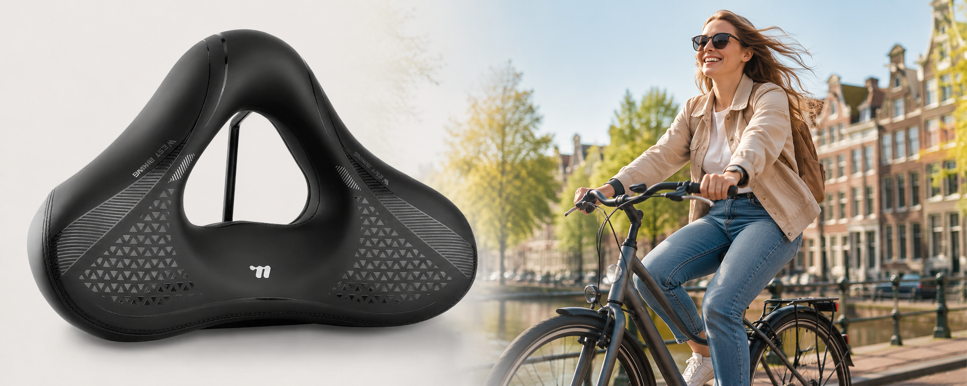 Nieuw: Fietszadel City met grote opening in maat M en L