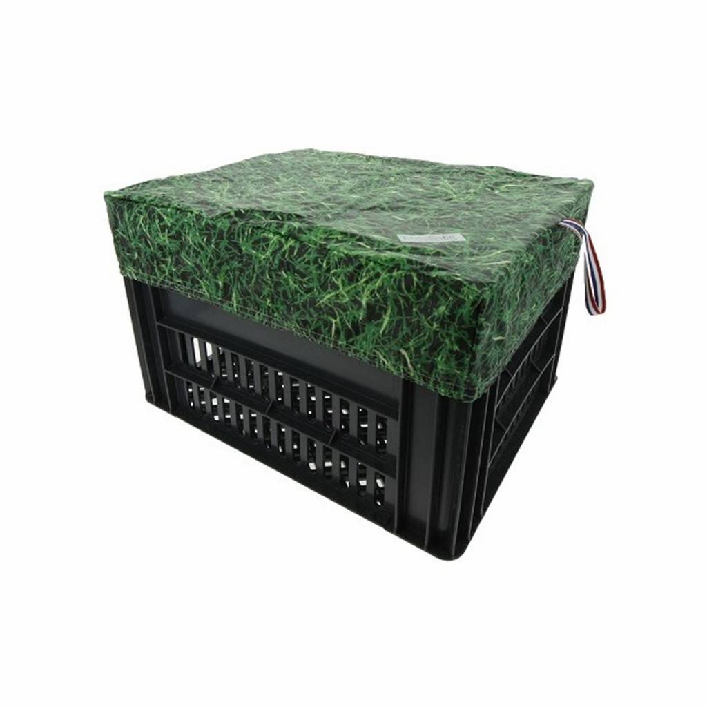 Hooodie Fietskrat Fietsmand Hoes Medium Grass - Fietstas-Winkel