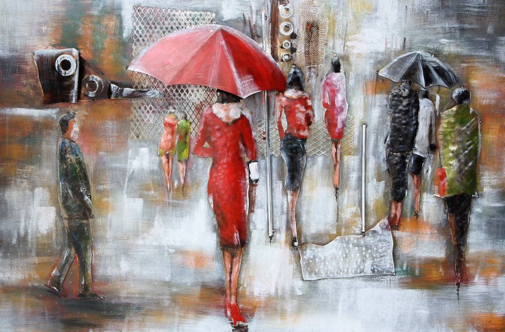 3D Metall Malerei 80x120cm Regenzeit - Eliassen Home & Garden Pleasure