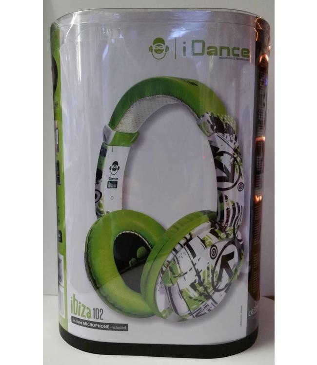 Ibiza 102 groene koptelefoon met een goed geluid en microfoon voor handsfree bellen