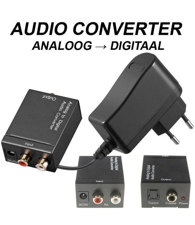 Audio converter analoog-digitaal zet analoog audio signaal om naar optisch of coaxiaal digitaal audio