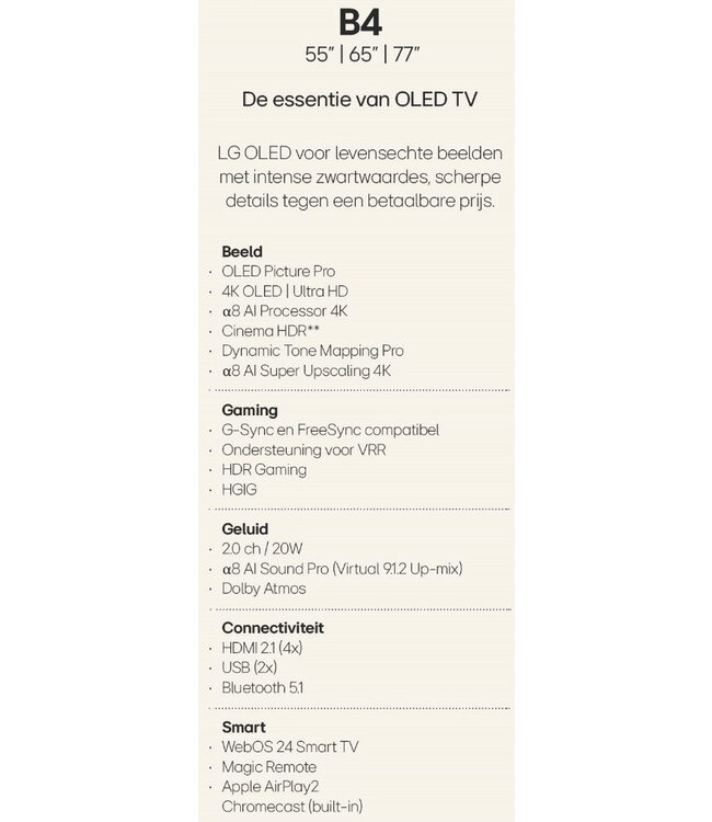 LG OLED77B42LA oled tv