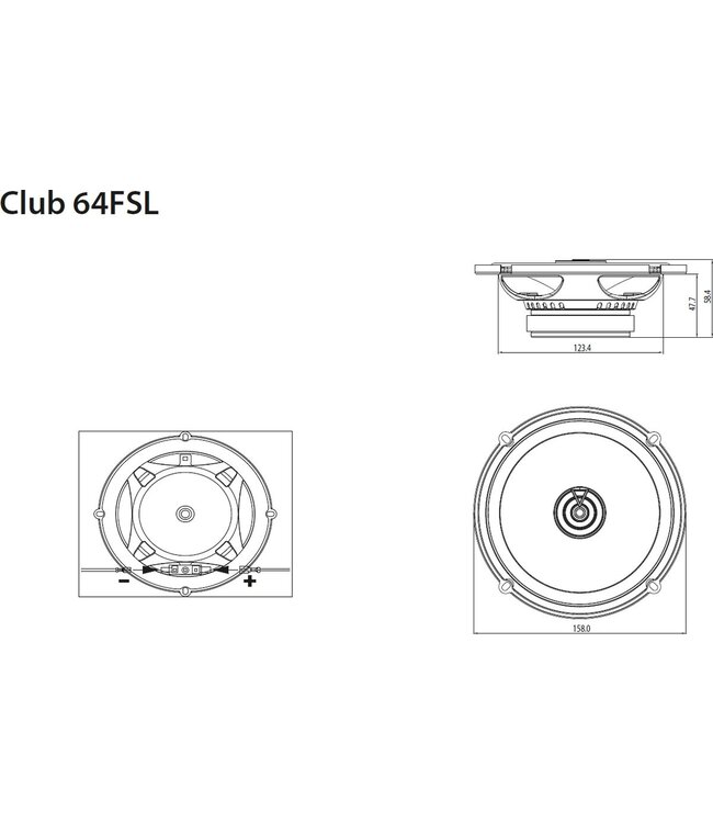 JBL Club 64FSL platte autospeakers 17cm
