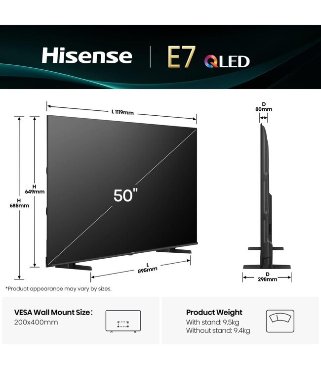 Hisense 50E79Q (2025) TV 50inch