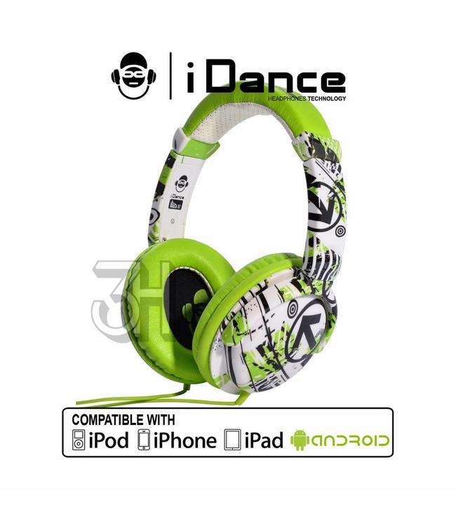 Ibiza 102 groene koptelefoon met een goed geluid en microfoon voor handsfree bellen