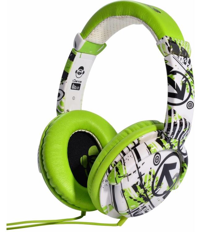 Ibiza 102 groene koptelefoon met een goed geluid en microfoon voor handsfree bellen