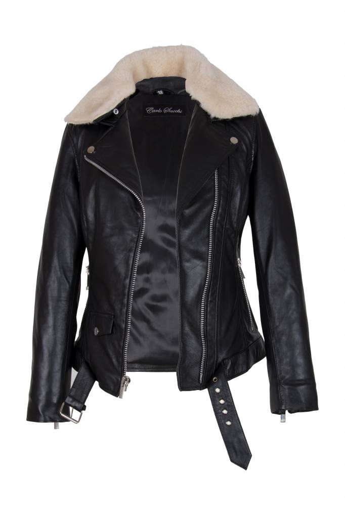 uniek Trechter webspin Voorouder Dames zwarte leren jas perfecto - Leather City