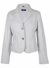 Carlo Sacchi Leren bikerjack dames witte blazer