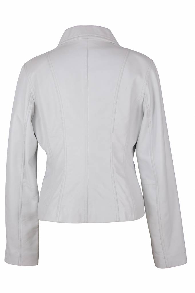 Hedendaags Leren bikerjack dames witte blazer - Leather City JR-59